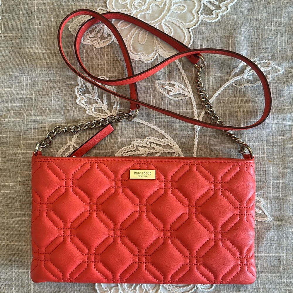 Kate Spade Coral Mini Crossbody with chain detail strap